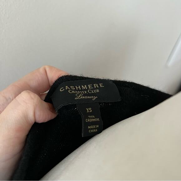 Charter Club Black Cashmere Sweater - Picture 3 of 4